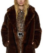 Womens Alton Faux Fur Jacket Tawny Straight Jackets - Brown