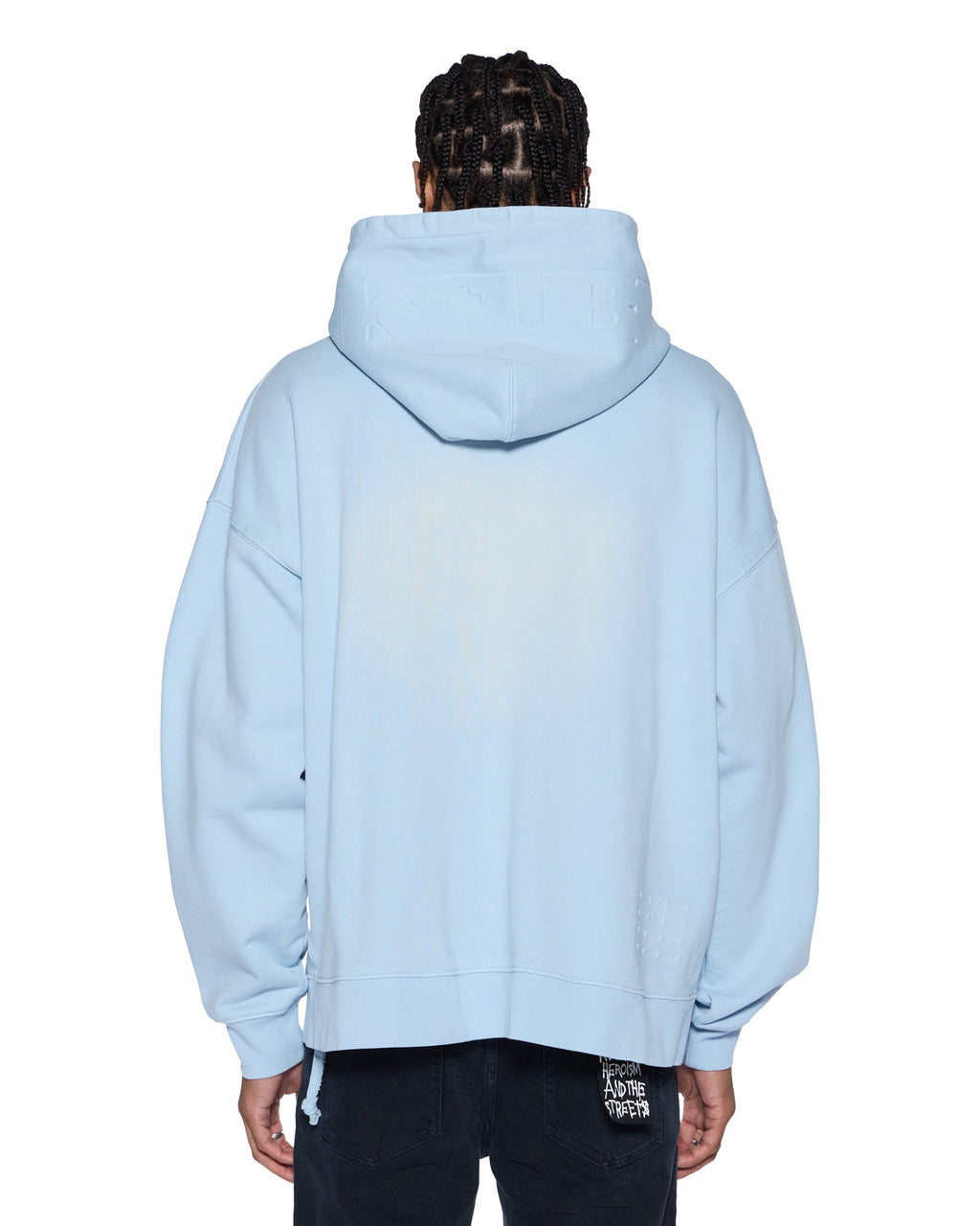 Mens Intruder Ekcess Zip Thru Hood Ice Mist Oversized Fleece - Blue