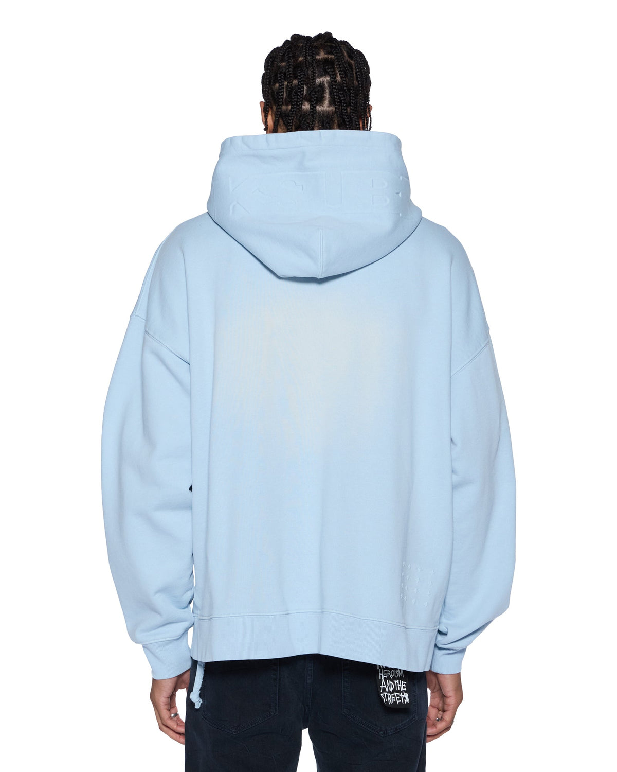 Mens Intruder Ekcess Zip Thru Hood Ice Mist Oversized Fleece - Blue