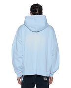 Mens Intruder Ekcess Zip Thru Hood Ice Mist Oversized Fleece - Blue