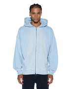Mens Intruder Ekcess Zip Thru Hood Ice Mist Oversized Fleece - Blue