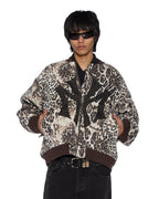 Womens Mowalola Bomber Cheetah Trashed Oversized Jackets - Multi Colour