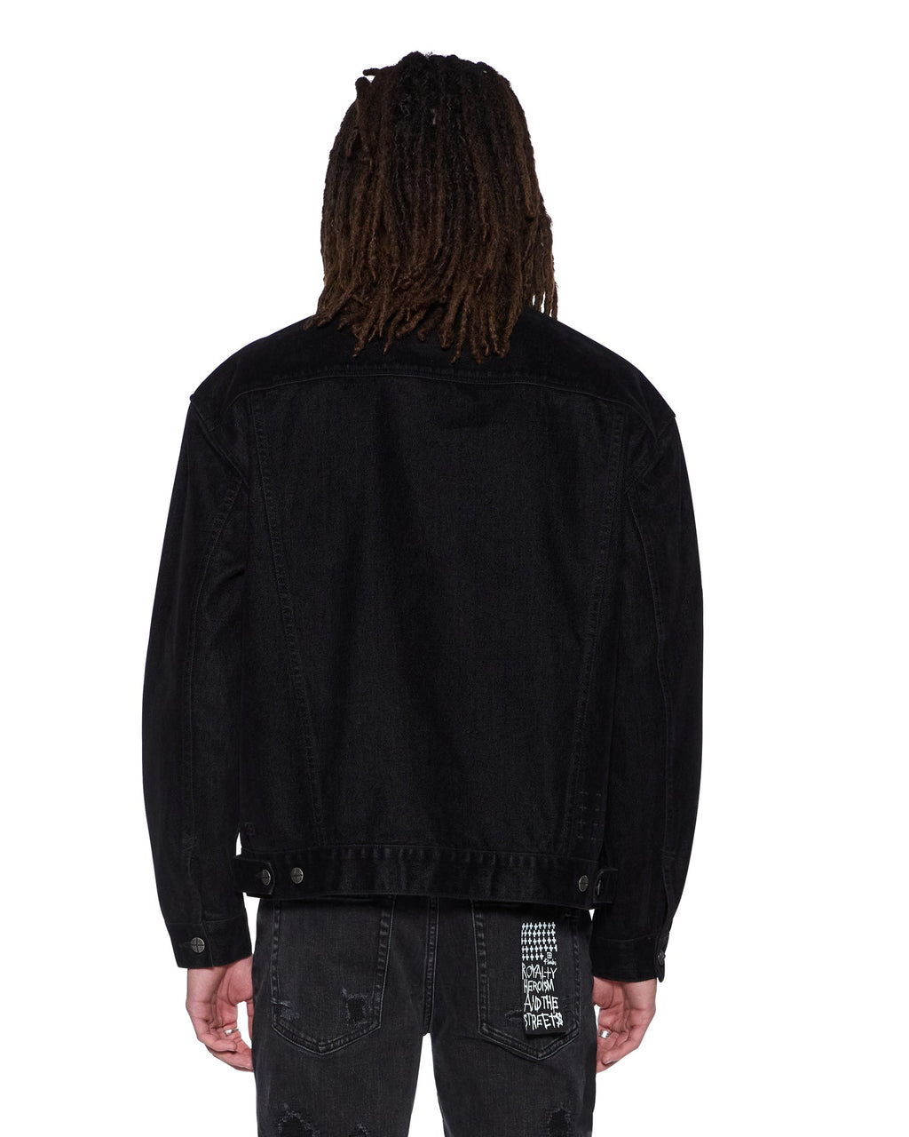 Mens Oh G Jacket Flocked Black Oversized Jackets - Black