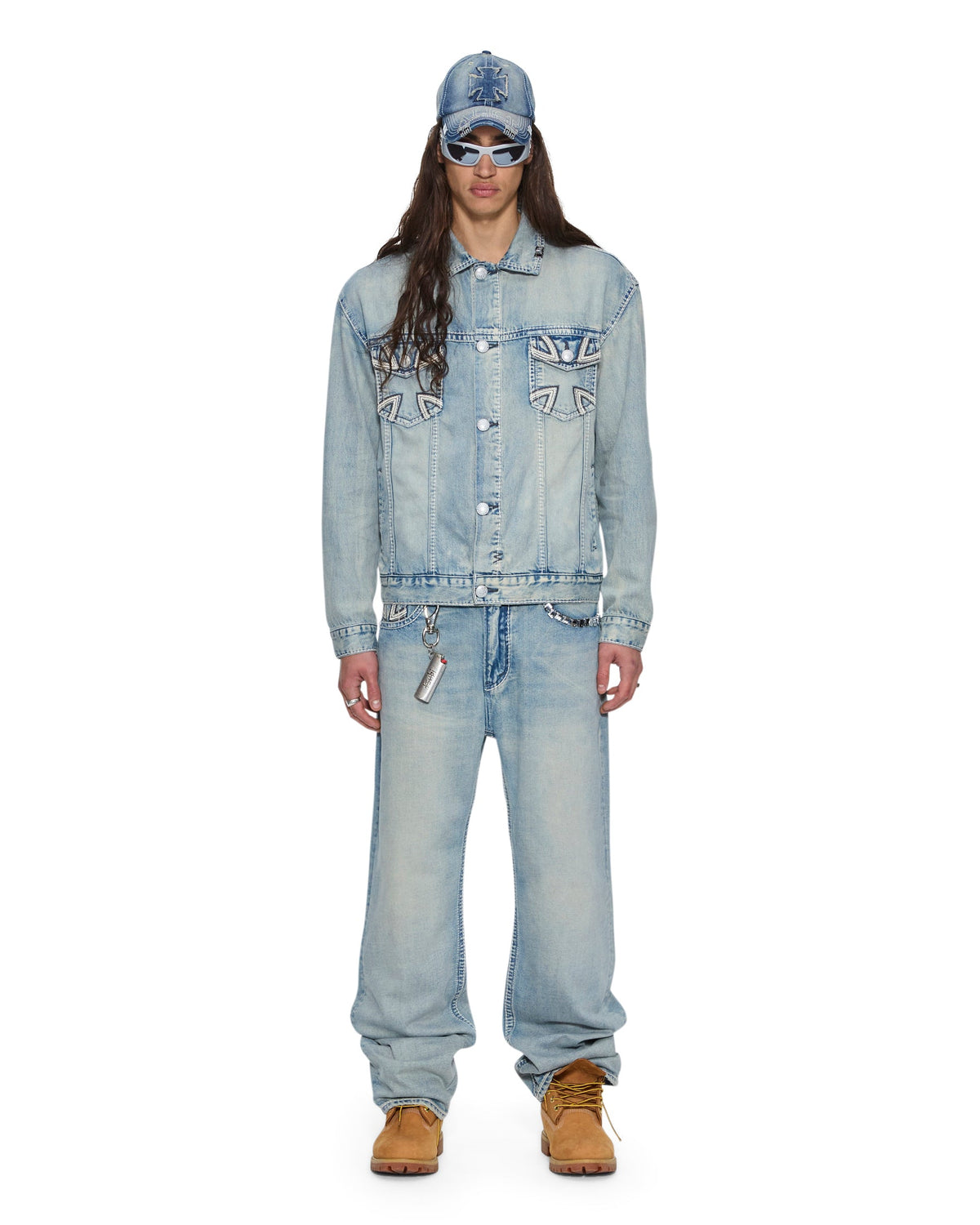 Mens Ksubi X Alice Hollywood Toro Punk Bootcut Denim Jeans - Denim