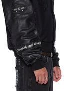 Mens Patched Varsity Jacket Black Regular Jackets - Black