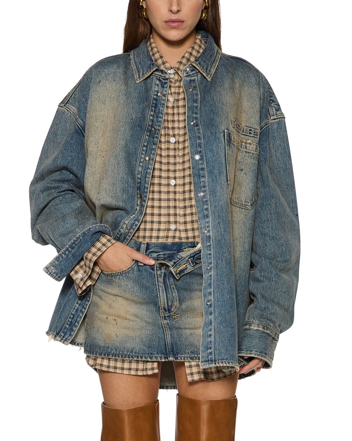 Womens Oversized Ls Shirt Dune Oversized Shirts - Denim