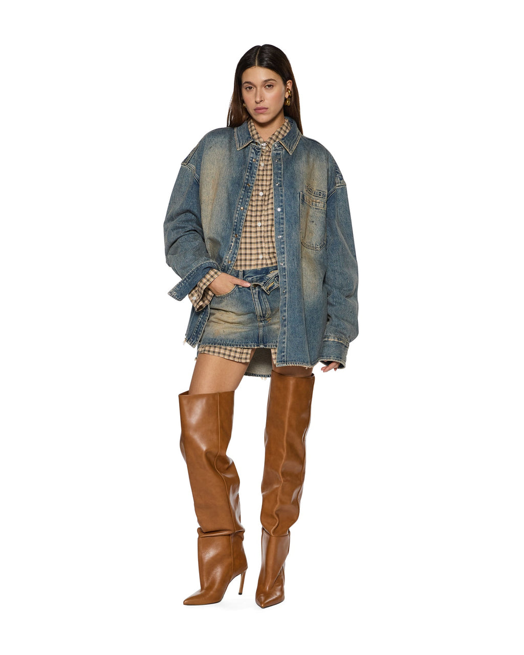 Womens Oversized Ls Shirt Dune Oversized Shirts - Denim