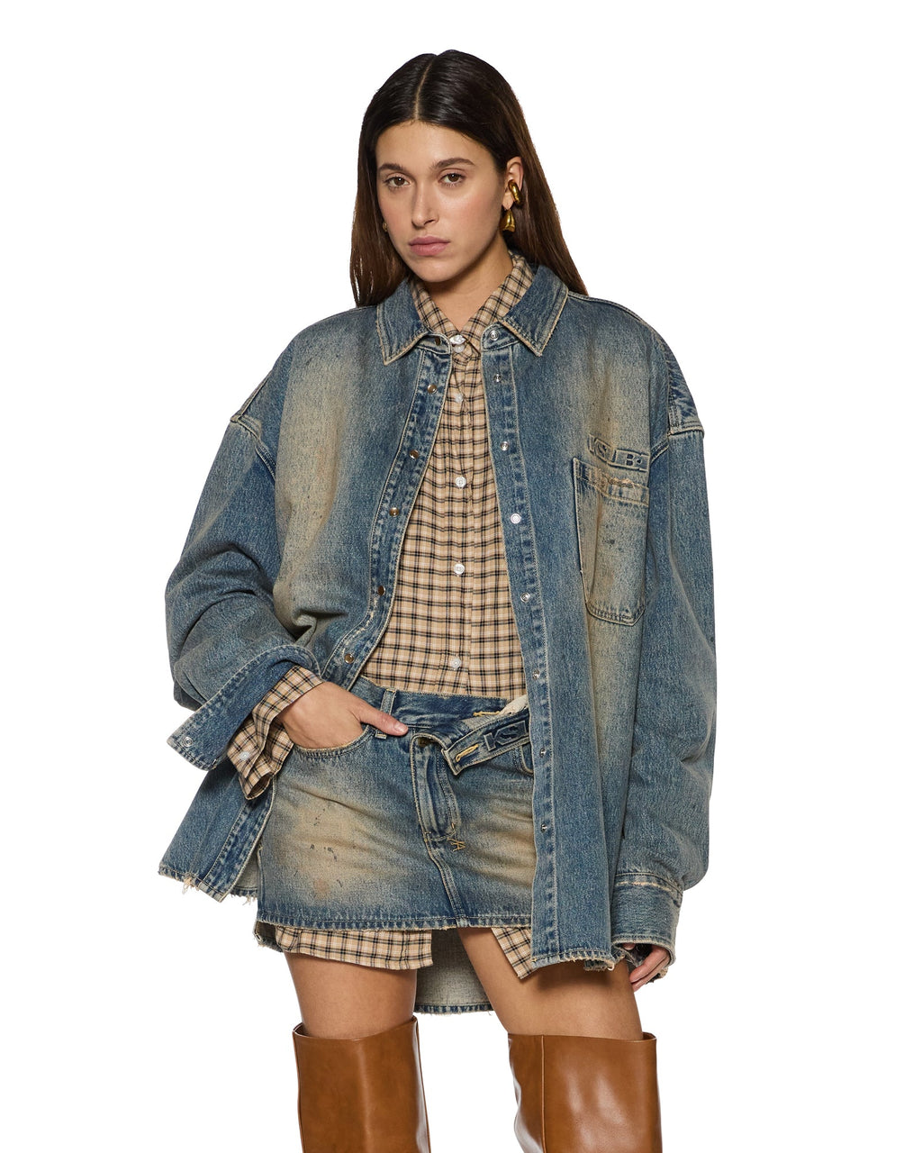 Womens Oversized Ls Shirt Dune Oversized Shirts - Denim