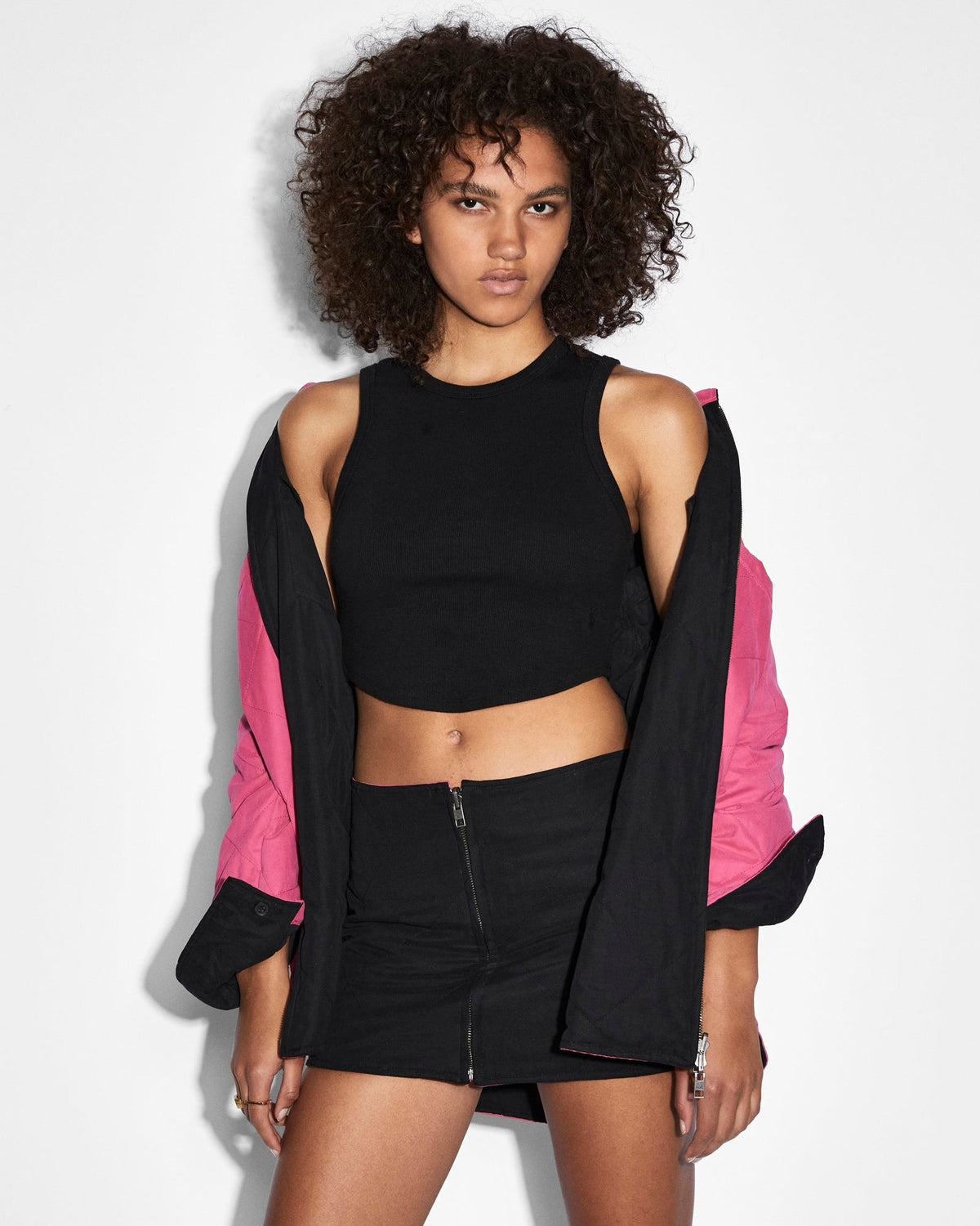 Womens Reversible Ls Shacket Oversized Jackets - Black