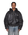 SLOUCHY LEATHER BOMBER JACKET AGED BROWN