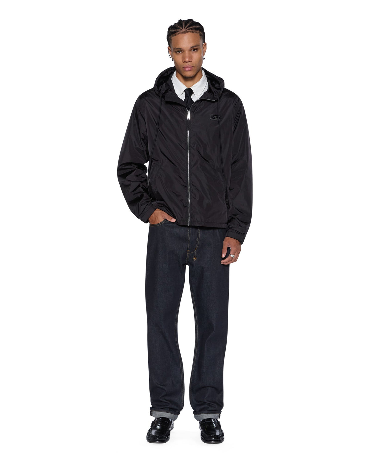 Mens Tek Nylon Jacket Black Regular Jackets - Black