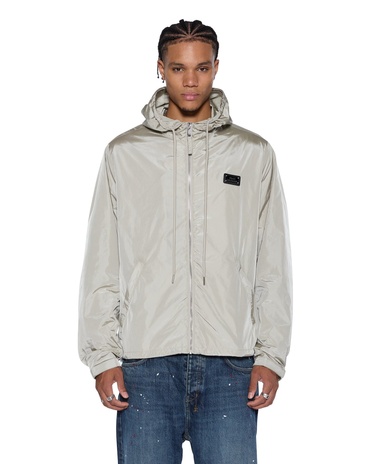 Mens Tek Nylon Jacket Stone Regular Jackets - Beige
