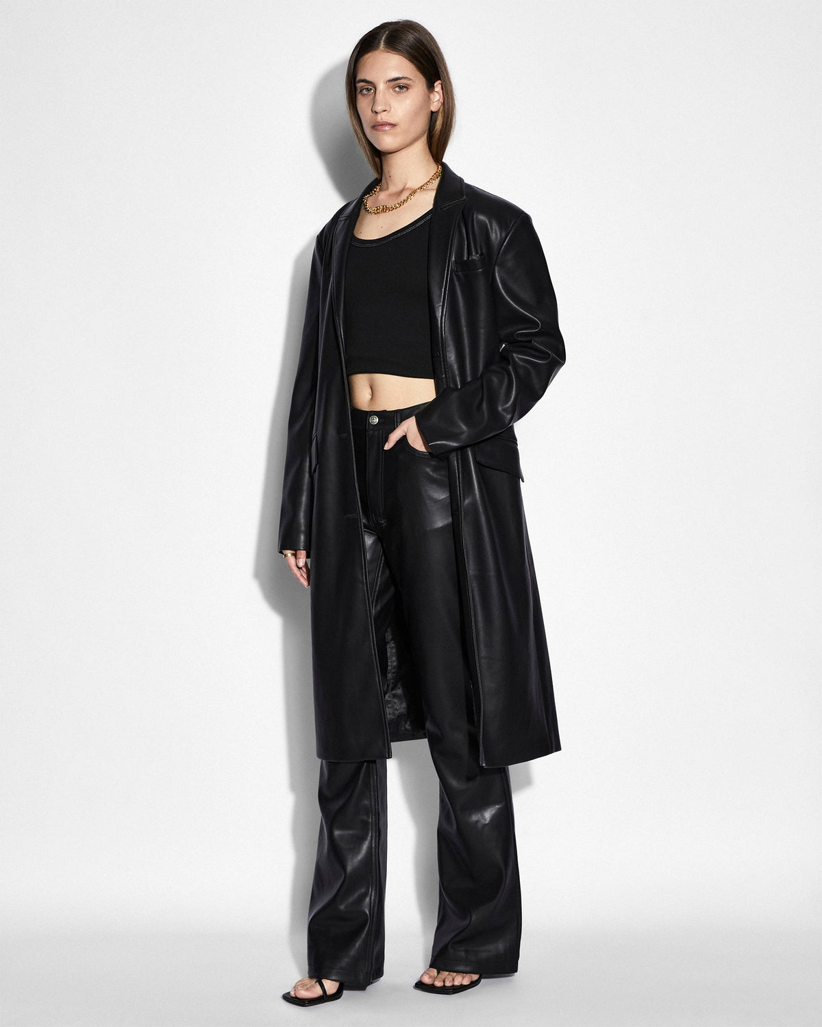 Womens Zephyr Duster Black Relaxed Jackets - Black