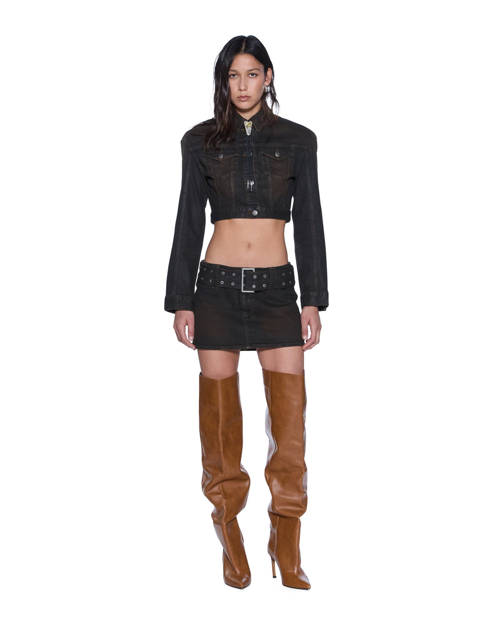 Womens Define Tucker Greased Oversized Jackets - Brown