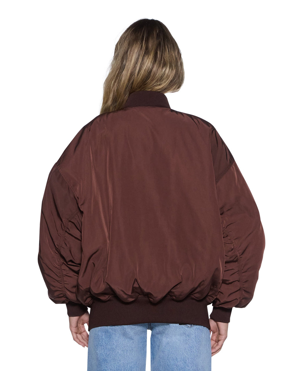 Womens Pilot Bomber Chocolate Oversized Jackets - Brown