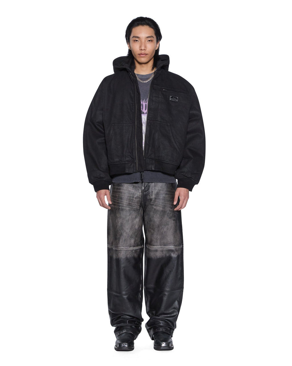 Mens Sin City Plated Waxed Jacket Black Regular Jackets - Black