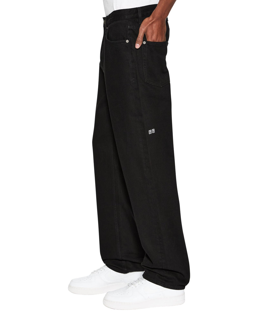 Mens Anti K Blackout Relaxed Denim Jeans - Black