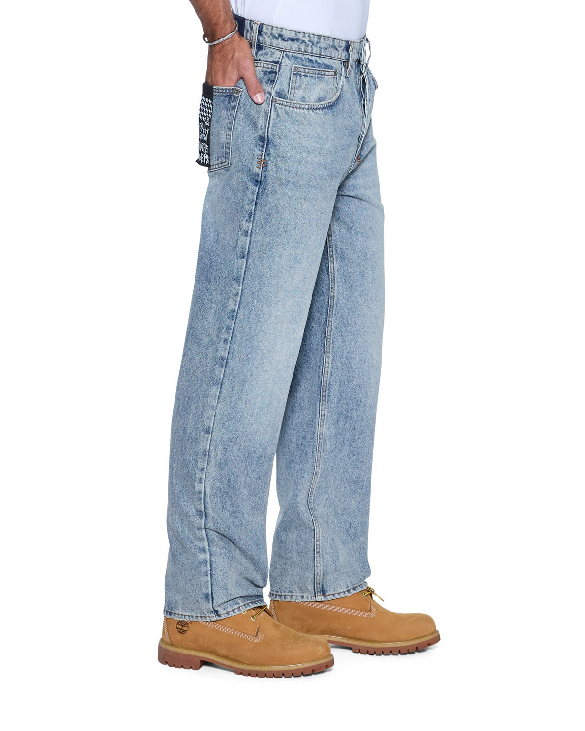 Mens Anti K Champagne Blue Relaxed Denim Jeans - Denim