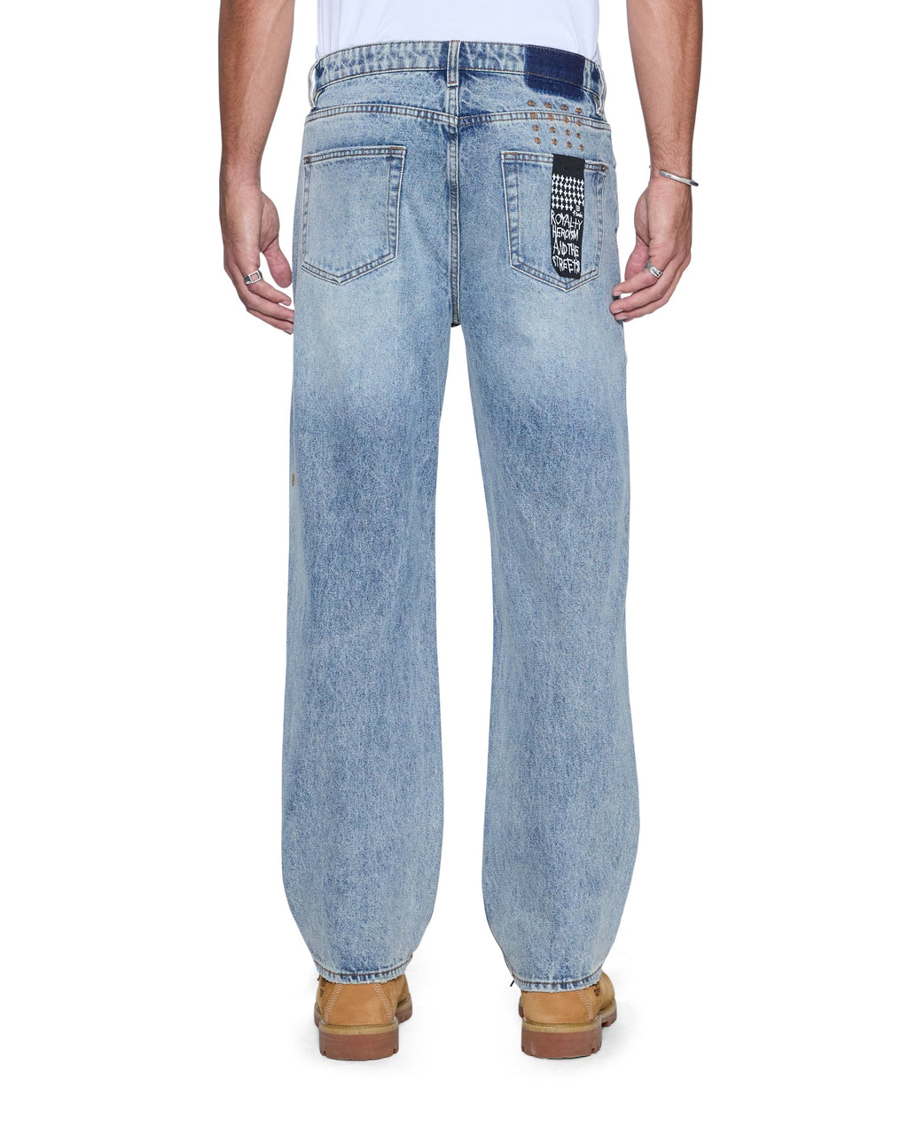 Mens Anti K Champagne Blue Relaxed Denim Jeans - Denim