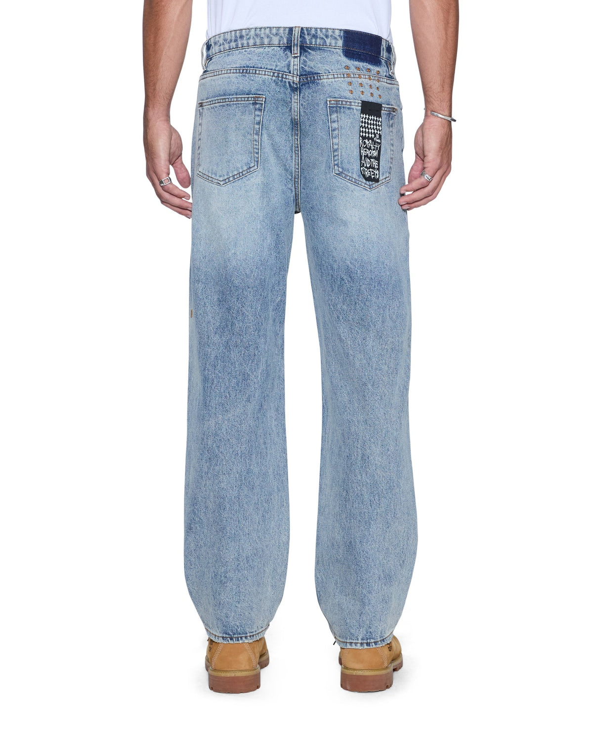 Mens Anti K Champagne Blue Relaxed Denim Jeans - Denim