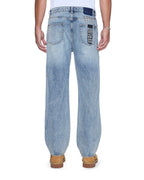 Mens Anti K Champagne Blue Relaxed Denim Jeans - Denim