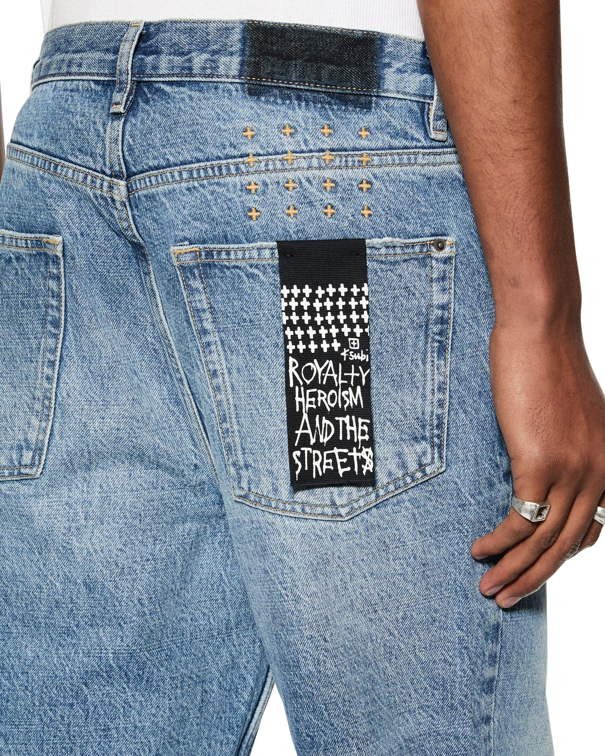Mens Anti K Maverik Relaxed Denim Jeans - Denim