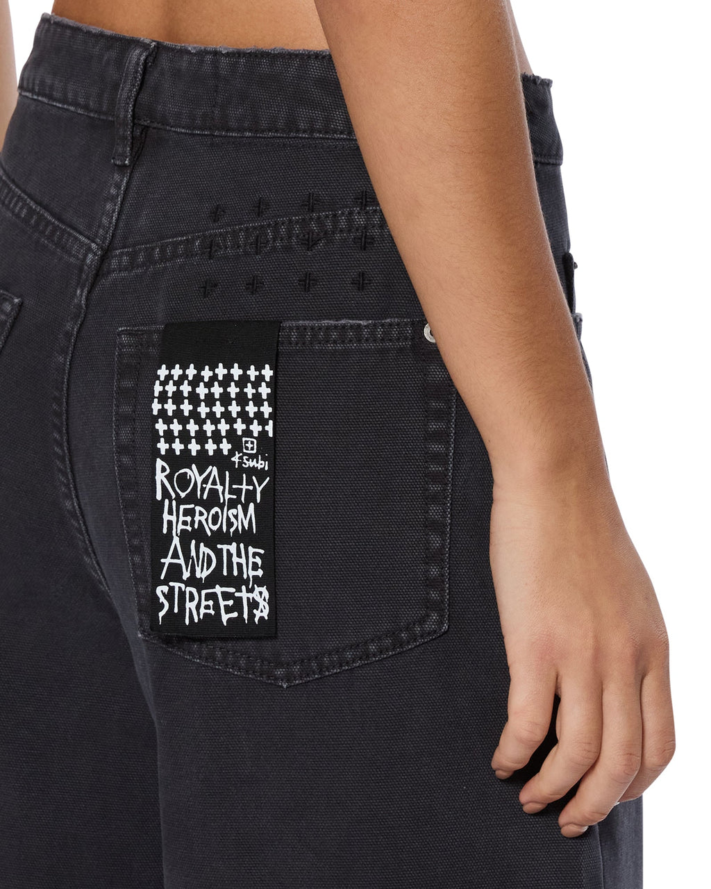 Womens Barrel Jean Carpenter Black Barrel Leg Denim Jeans - Black