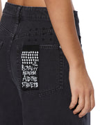 Womens Barrel Jean Carpenter Black Barrel Leg Denim Jeans - Black