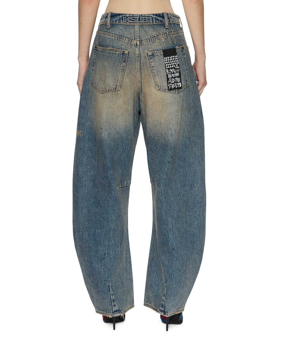 Womens Barrel Jean Dune Flip Barrel Leg Denim Jeans - Denim