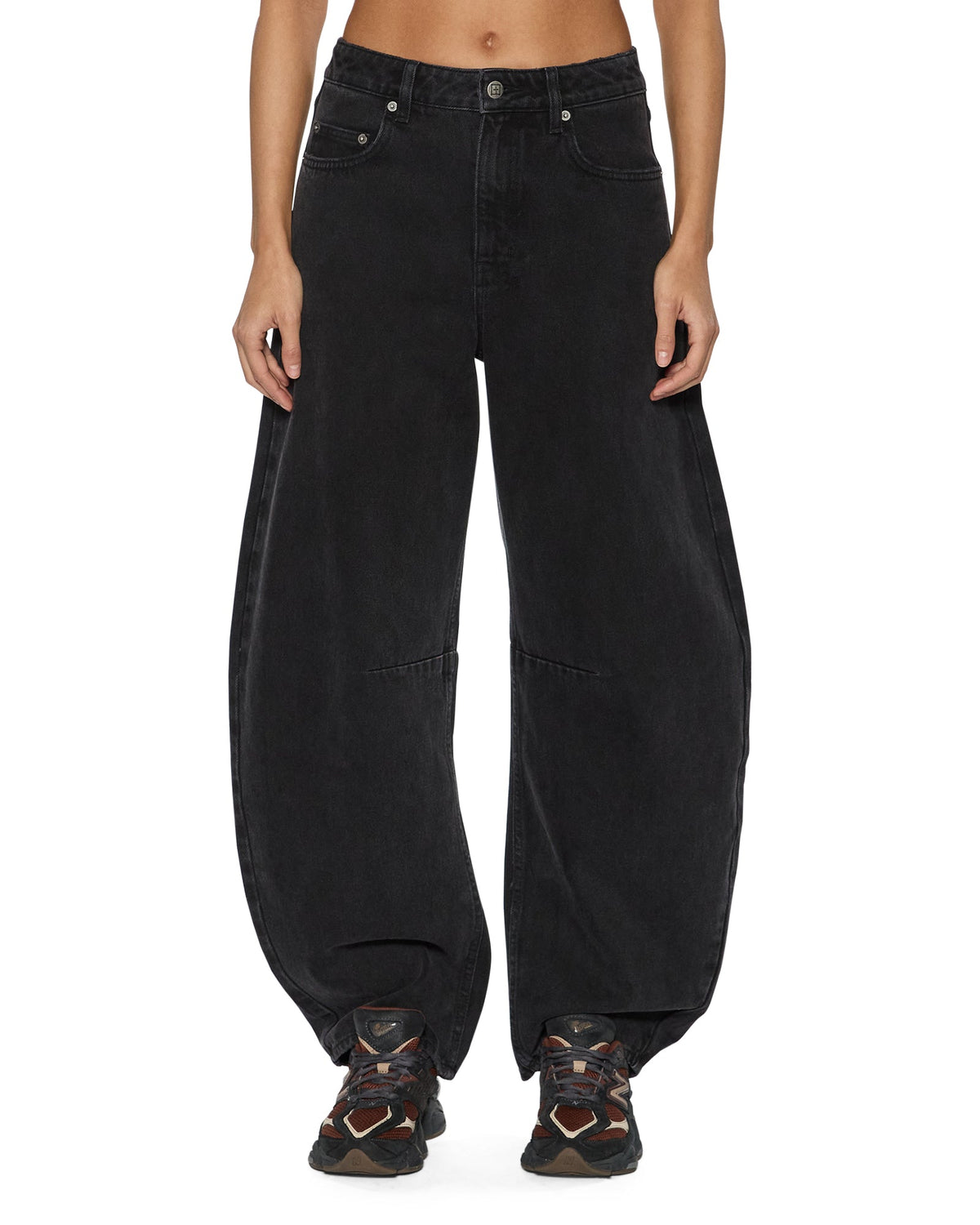 Womens Barrel Jean Noir Barrel Leg Denim Jeans - Black