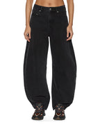 Womens Barrel Jean Noir Barrel Leg Denim Jeans - Black