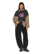 Womens Barrel Jean Noir Barrel Leg Denim Jeans - Black