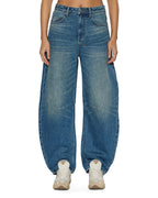 Womens Barrel Texas Blue Barrel Leg Denim Jeans - Denim