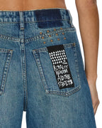 Womens Barrel Texas Blue Barrel Leg Denim Jeans - Denim