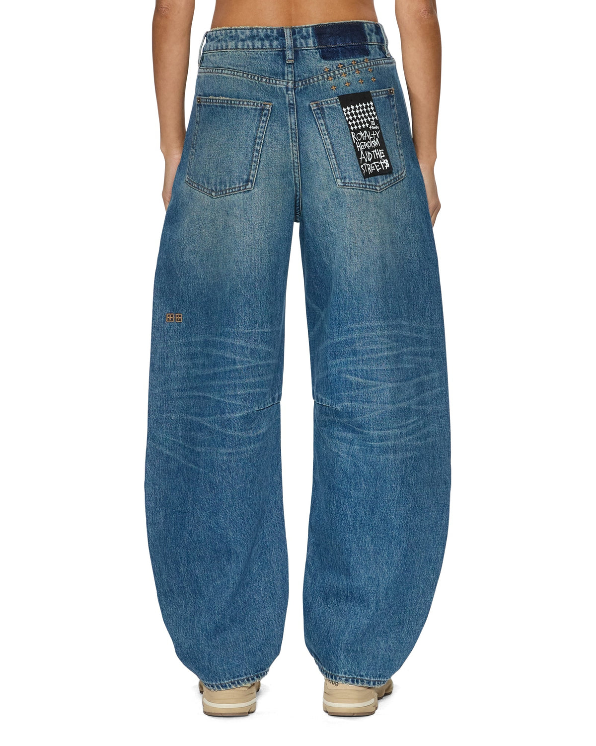 Womens Barrel Texas Blue Barrel Leg Denim Jeans - Denim