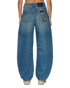 Womens Barrel Texas Blue Barrel Leg Denim Jeans - Denim