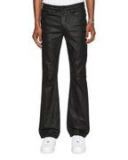 Mens Bronko Black Wax Bootcut Denim Jeans - Black