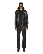 Mens Bronko Black Wax Bootcut Denim Jeans - Black