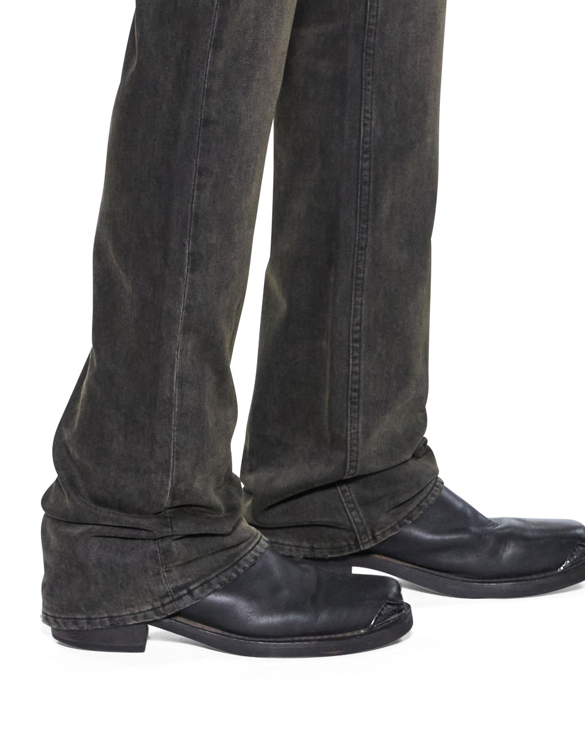 Mens Bronko Graphite Bootcut Denim Jeans - Grey