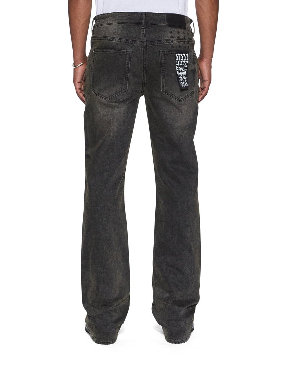 Mens Bronko Graphite Bootcut Denim Jeans - Grey
