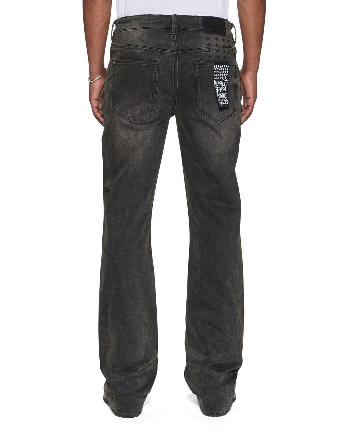 Mens Bronko Graphite Bootcut Denim Jeans - Grey