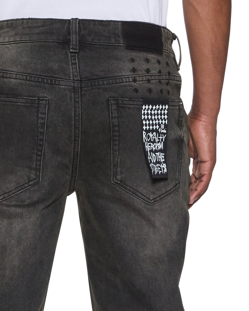 Mens Bronko Graphite Bootcut Denim Jeans - Grey