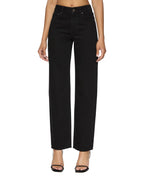 Womens Brooklyn Jet Black Straight Denim Jeans - Black