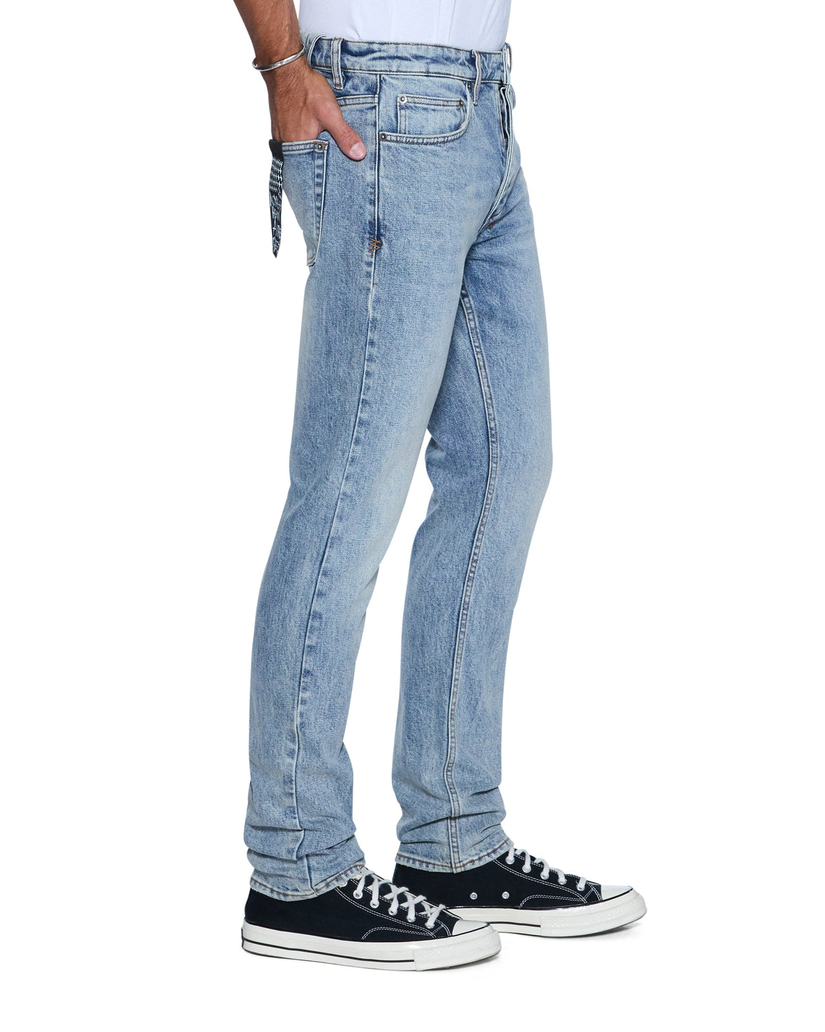 Mens Chitch Champagne Blue Slim Denim Jeans - Denim