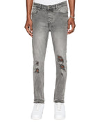 Mens Chitch Prodigy Trashed Slim Denim Jeans - Grey
