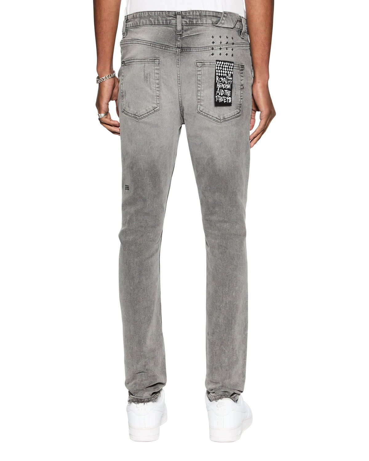Mens Chitch Prodigy Trashed Slim Denim Jeans - Grey