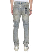 Mens Chitch Stature Blue Trashed Idols Slim Denim Jeans - Denim