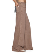 Womens Dropout Jean Stone Tan Wide Denim Jeans - Beige