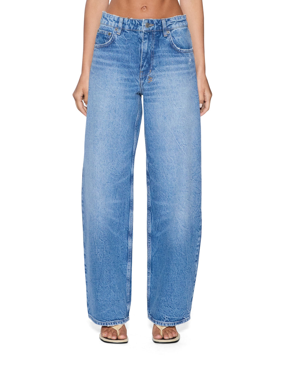 Womens Empire Jean Liberty Blue Relaxed Straight Denim Jeans - Denim