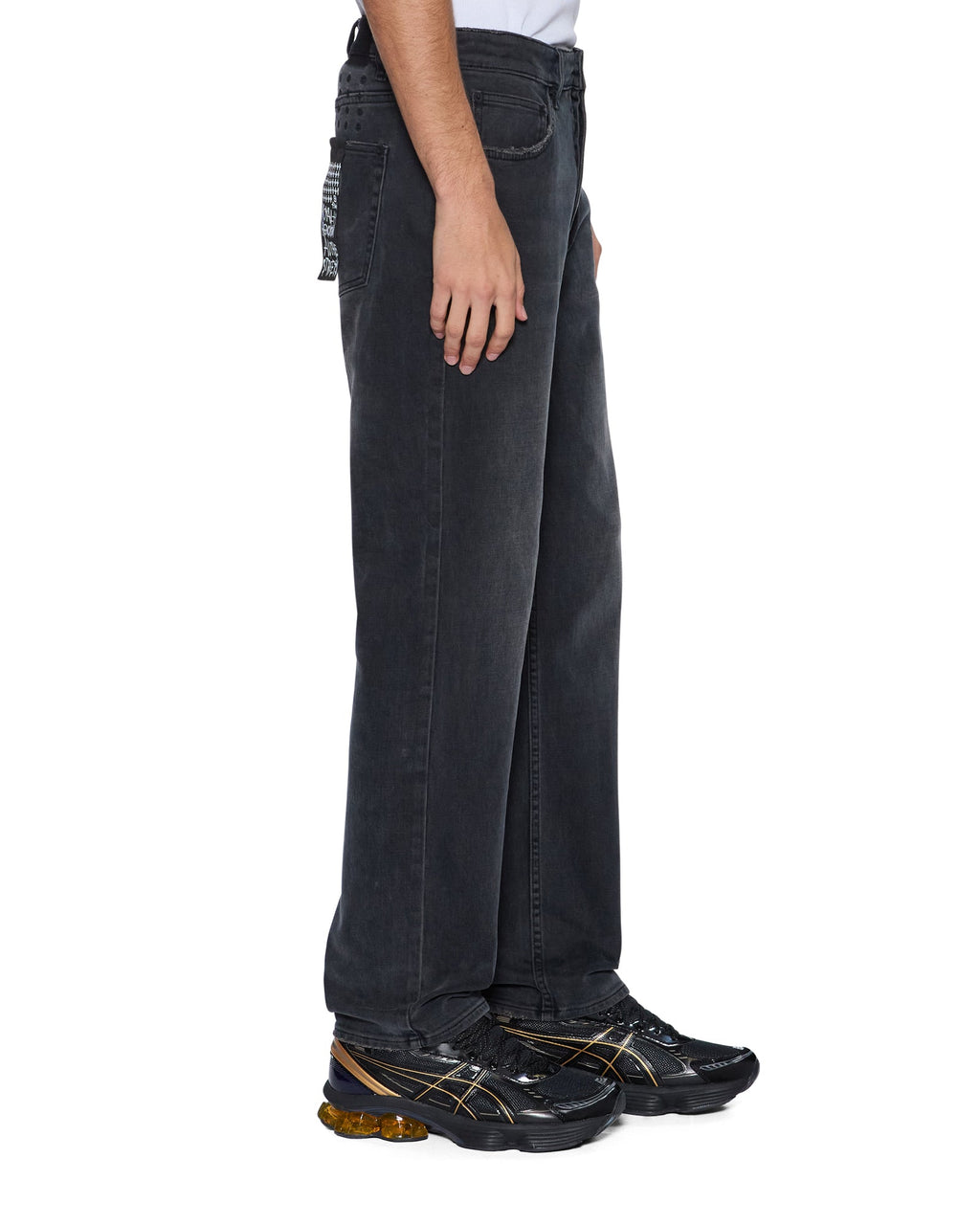 Mens Hazlow 3rd Degree Black Straight Denim Jeans - Grey